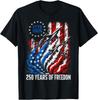 250 Years 1776-2026 Fighter Jets USA Flag 250th 4th of July T-Shirt