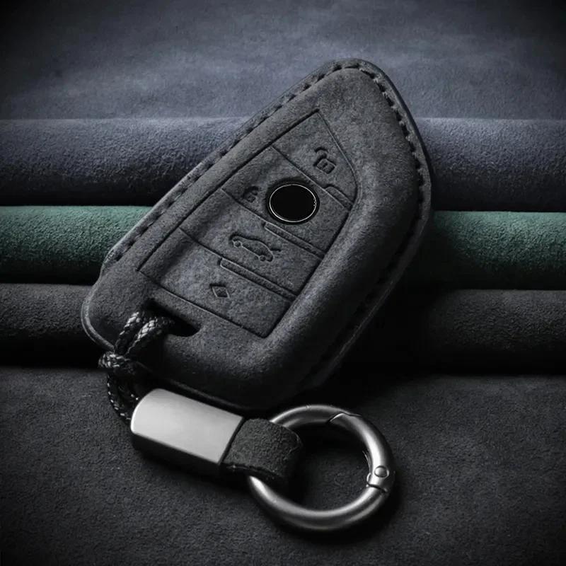 Husă de piele pentru cheia auto pentru BMW X1 X3 X5 X6 X7 F20 F15 F16 F48 G20 G30 G01 G02 G05 G11 G32 Seria 1 3 7 Breloc Accesorii Suedeză