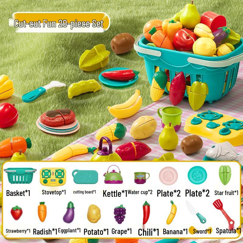 Beiensh Kids' Fruit & Vegetable Cutting Toy: Chewable Playset for Boys and Babies - Gift Idea