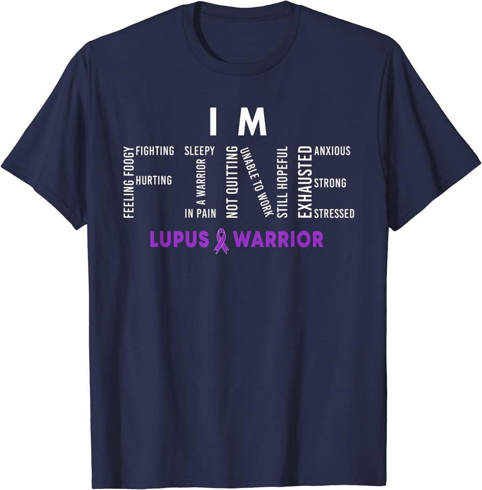 I m Fine Lupus Warrior Lupus Awareness Purple Ribbon Unisex T-Shirt Unisex T-Shirt XXXXL