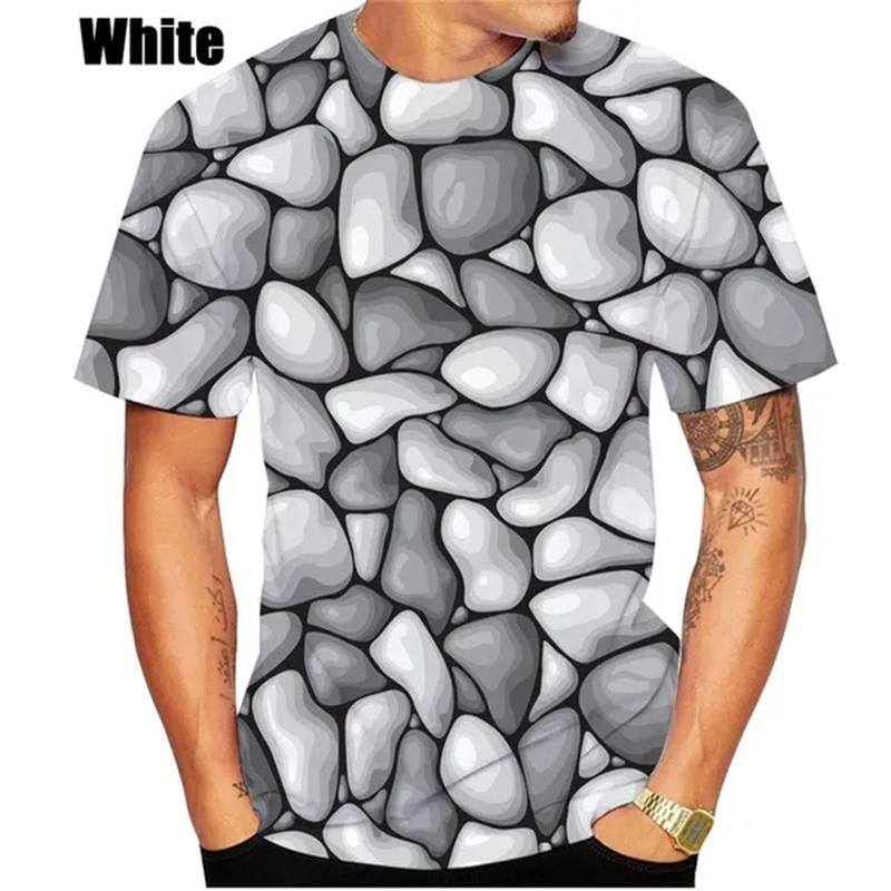 Chengyu Mode 3D Brick Wall T-shirt voor heren Zomermode Korte mouw Slim-Fit Korte mouw Casual T-shirts Grappige grafische T-shirts Tops 6XL