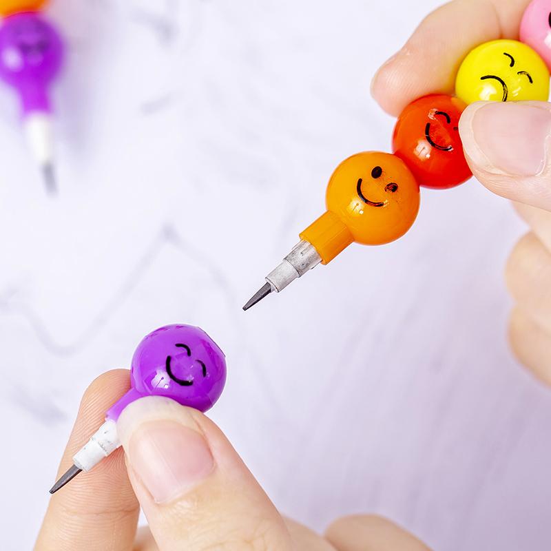 1pcs 7 Color Crayons Art Supplies for Kids Pastel Pen Drawing Set Stationery Smiley Face Crayons Kawaii Pencil School Supplies