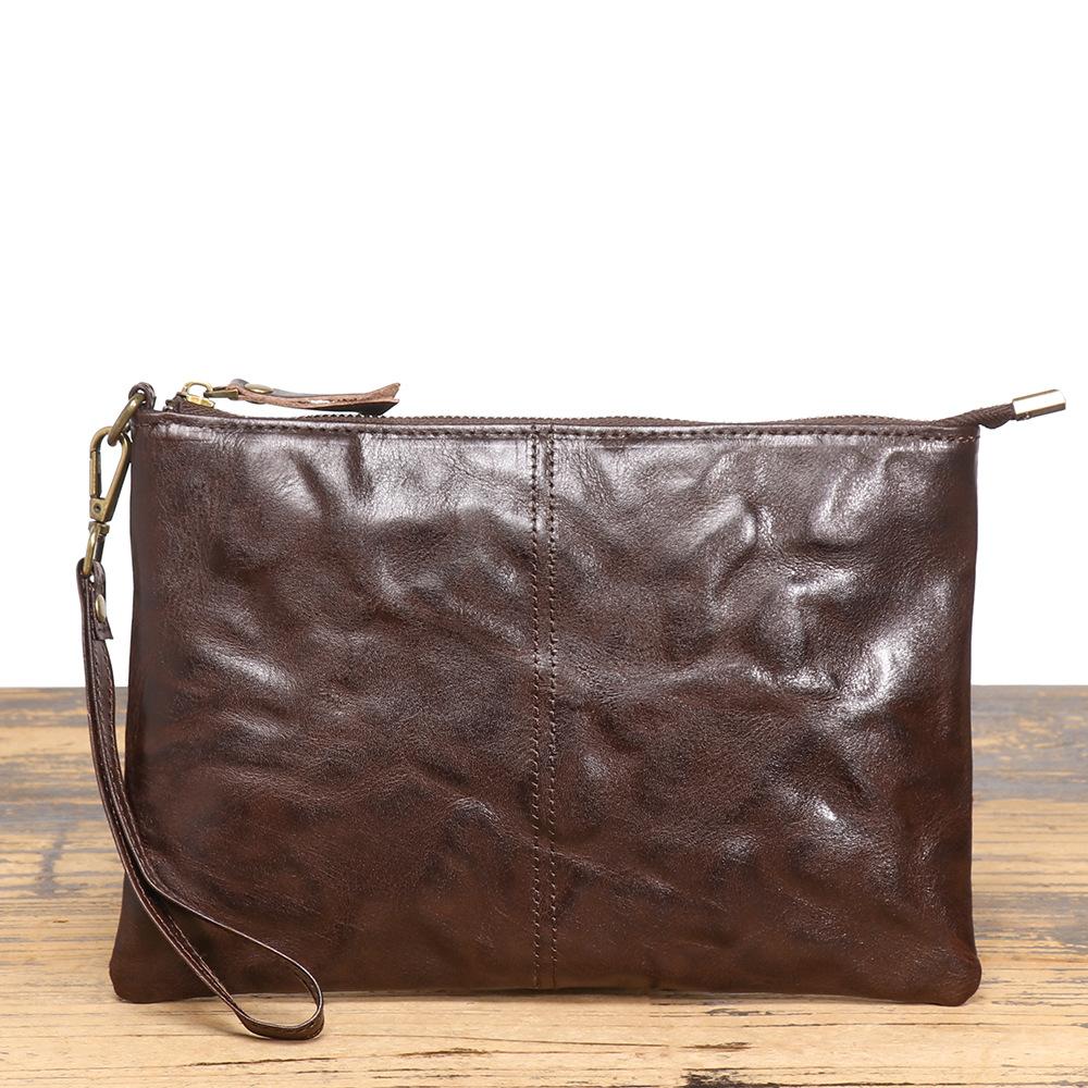 Retro Handmade Men`S Genuine Leather Clutch