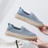 New Espadrilles Women Shoes Linen Flats Fashion Knitted Mesh Fabric Hemp Loafers Slip On Casual Cloth Sneakers Comfortable