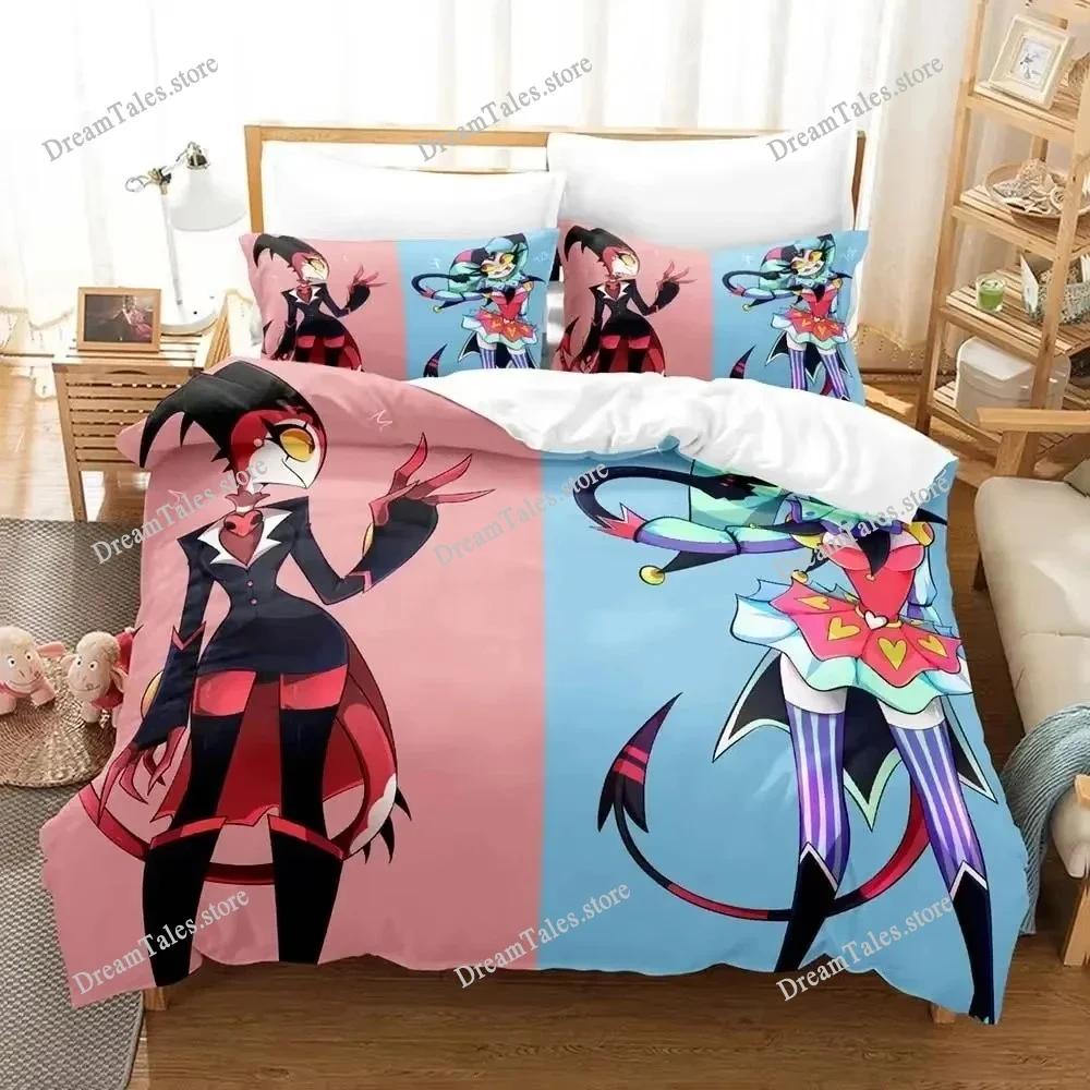 Fashion 3D Print Anime Helluva Boss Bedding Set Duvet Cover Bed Set Quilt Cover Pillowcase Comforter King Queen Size Boys Adults