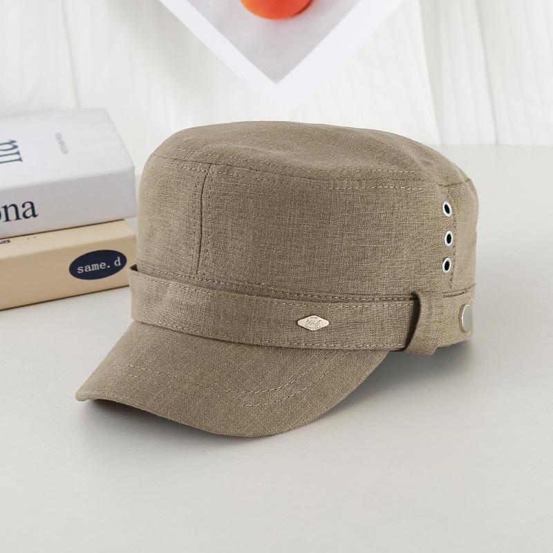 Neuer Retro-Nieten-Flachkappenhut Damen Frühling Sommer Mode Lässig Atmungsaktiv Gesicht Klein Reit-Militärhut
