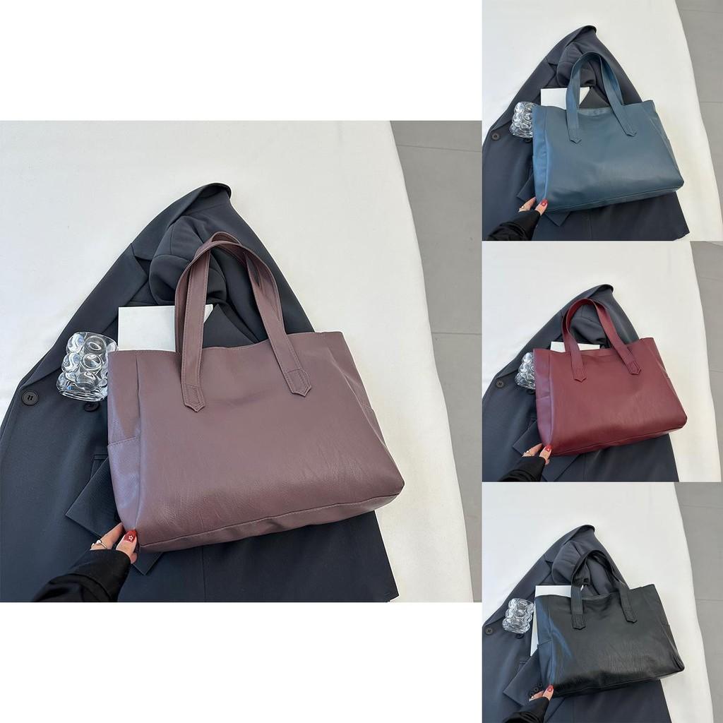 Stylish Pu Tote Bag With Soft Leather Feel Spacious Casual Shoulder Bag In Trendy Colors