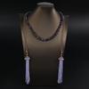 Amethyst Tassel Multi-Layer Necklace & Earring Set