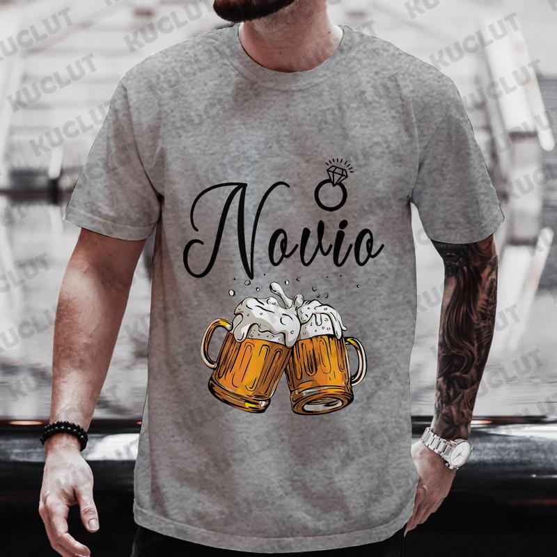 Spanish Evg Team Groom Man T-shirt Boyfriend Single Farewell Oversized Clothing Bachelor Party Beer Graphic Tops Wedding Tees