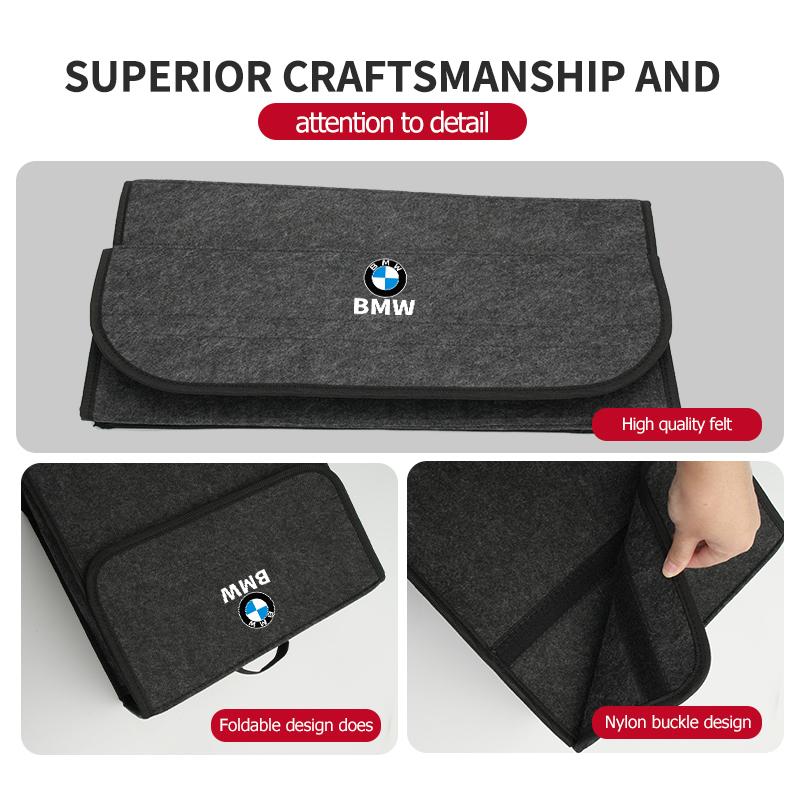 For BMW Car Large Capacity Felt Trunk Storage Box Interior Accessories X3 X5 M5 M3 E46 E90 E60 F10 E39 F30 E36 G30 E87 E70 Blcr33