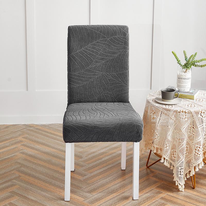 Universal Jacquard Chair Cover Stretch Solid Color Chair Covers Dining Room Wedding Hotel Banquet Home Decor Washable Seat Case