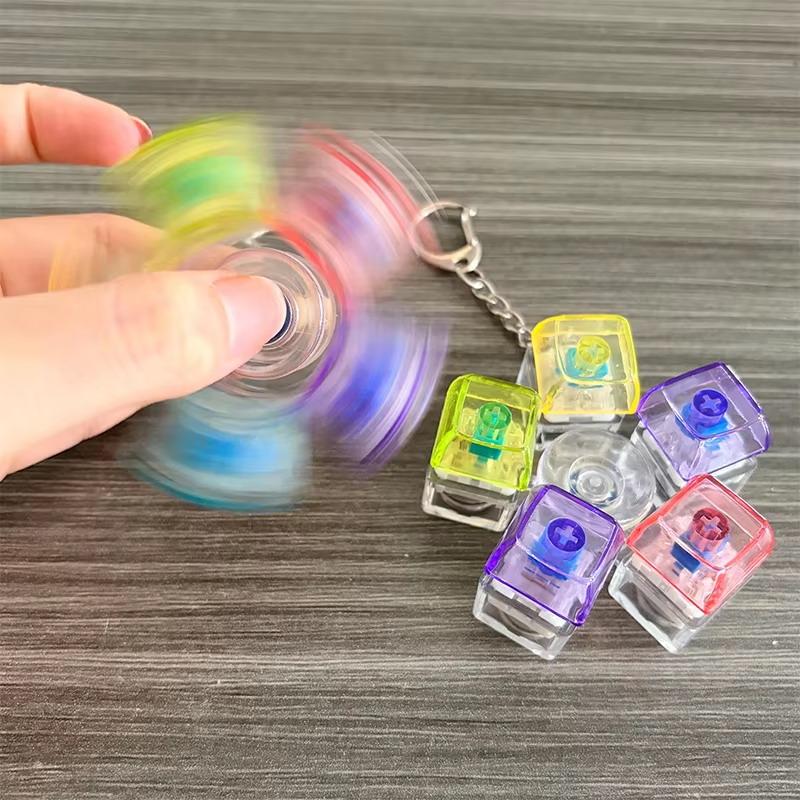 Led Keyboard Keychain Fidget Toys  Clicker Sensory Toy For Stress Relief Keyboard Keychain Fidget Gadget For Adults Kids