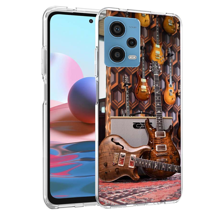 Retro Rock Music Electric Guitar Phone Case For Redmi Note 13 12 14 15 Pro Plus 13R 11 11T 11E 11S 10 Pro 10S 9 9S Cover Cell Cl