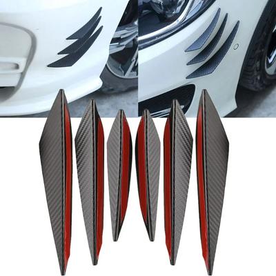 4/6 peças Universal Front Bumper Lip Decoração Difusor Splitter Fins Body Spoiler Canards Valence Chin Car Tuning Canard Decor
