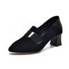 Pointed High Heels Women's Shoes Autumn New Sheepskin Square Buckle Thick Heel Single Shoes Fashion Shoes Four Seasons Shoes Work Shoes