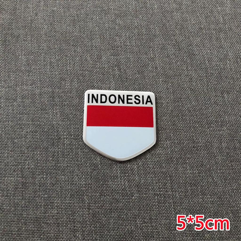 South Korea Spain Indonesia Flag Label SPAIN KOREA Indonesian Car Logo Aluminum Sticker Side Label Tail Label