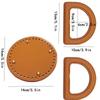 3Pcs/Set Handmade Bag Accessories, Same Color Leather D-Shaped Handle, Leather Bag Bottom, Yarn Weaving DIY Materials