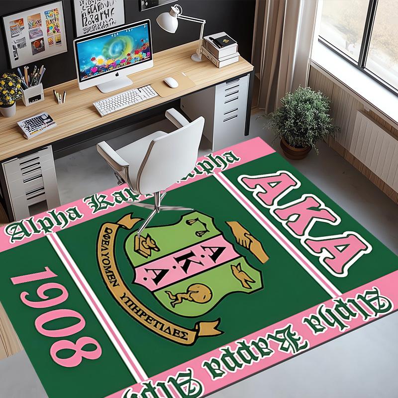 Alpha Kappa Alpha Pattern Rug, Indoor/Outdoor Mat, for Picnic, Gameroom, Bedroom, Office, Living Room, Home Decor Carpet, Birthday Gift