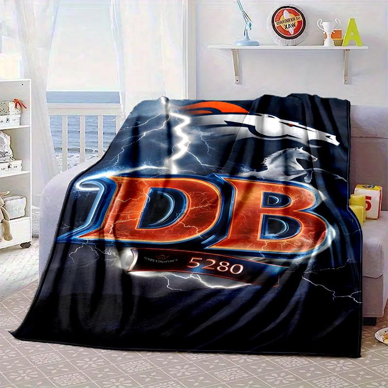 Denver Broncos Coperta Portatile/Coperta Morbida Coperta per Letto Adatta per Viaggi Campeggio Soggiorni Uffici Divani Regali per Fan