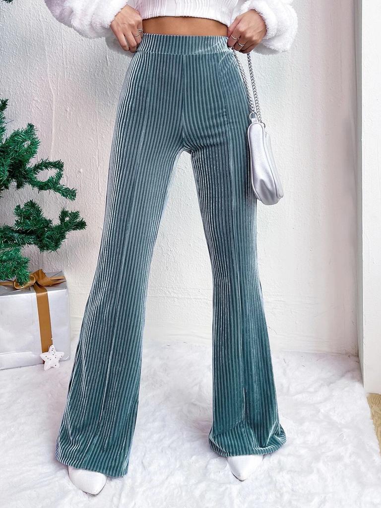 Fall Winter New European and American High Waist Corduroy Wide Leg Pants Women's Casual Wide Leg Long Leggings