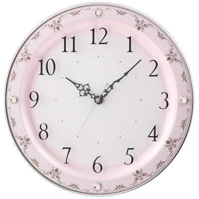 Nástěnné rádio MAG Wall s vnitřním průměrem a zarážkami vteřinové ručičky v růžové barvě Adele Noah Precision Clock, hodiny, hodiny, analogové, roztomilé, stylové, s kamínky, 32,0 cm
