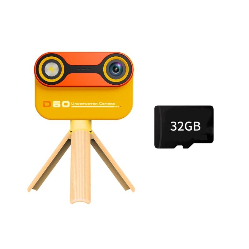 

Waterproof Childrens Camera 2600W Pixels 32GB Builts In Memory 3meter Depth Underwater Photography SOS Alerts MP3 Support жёлтый