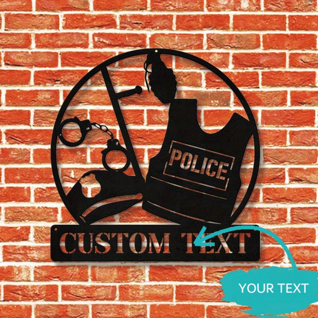 Custom Police Badge Metal Sign Personalized Home Decor Officer Gift Wall Art