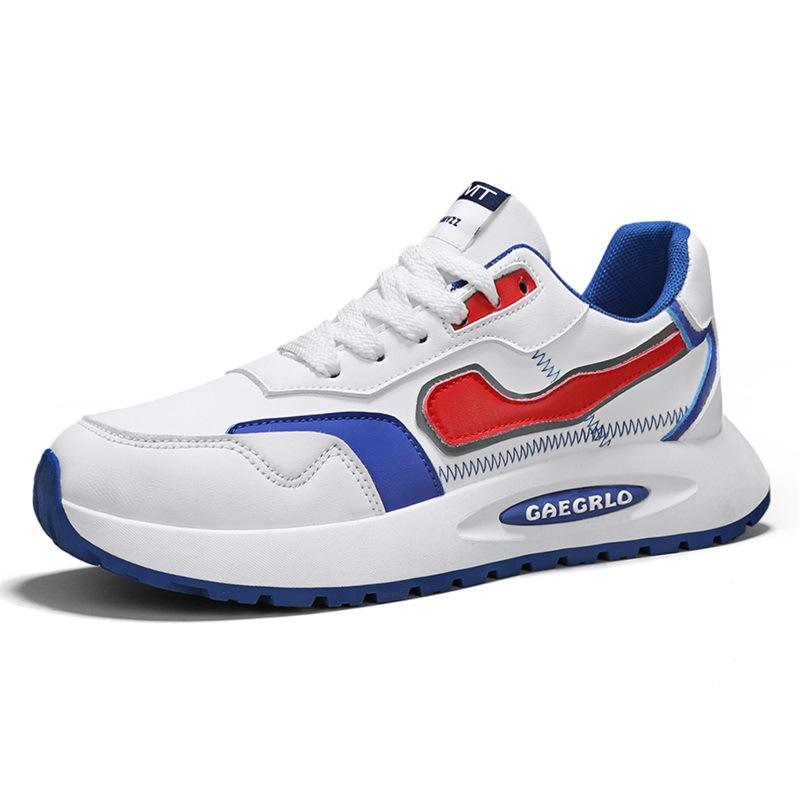 

Student summer personality trend sports shoes Korean version outdoor color matching platform men s shoes leather lace-up casual running shoes 39