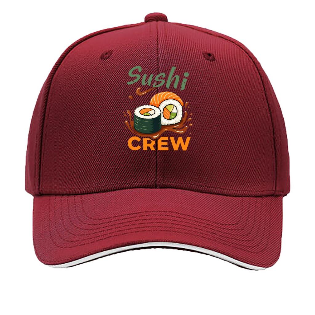 Sushi Crew Salmon Roll Soy Sauce Graphic Sandwich Baseball Cap Sun Cap Outdoor Workouts Hat