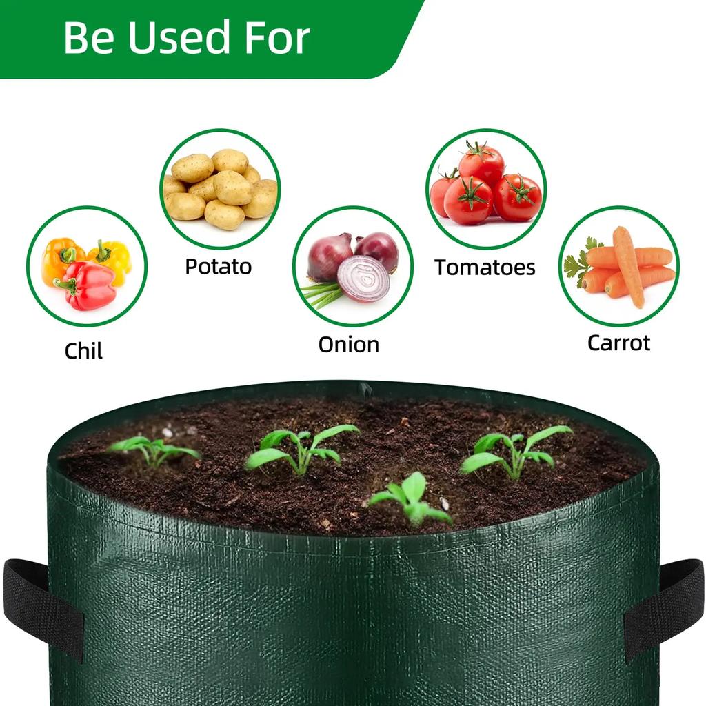 1PC Garden Potato Grow Bag PE Fabrics Gardening Thicken Pot Vegetables Planter Tub with Handles and Access Flap