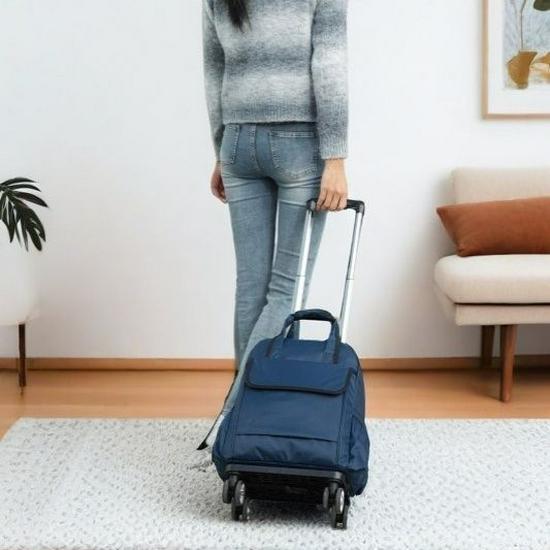 Lightweight Foldable Travel Bag with Spinner Wheels and Pull Handle for Men and Women