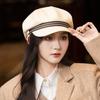 Windproof Octagonal Hat Warm Painter Hat Personality Pu Leather Beret  Autumn