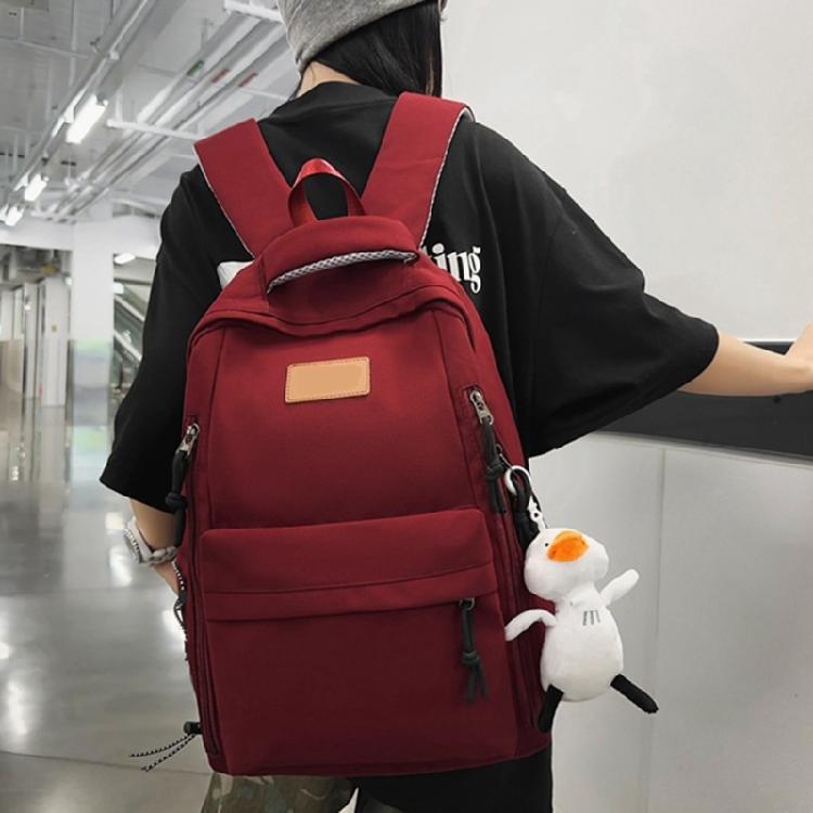 Versatile Student Backpack with Ample Space for Daily School Life Japanese Solid Color Large Capacity Daypack School Bag