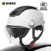 BIBEE Electric Motorcycle Helmet Summer Breathable Electric Bike Open Face Helmet Men Women Dual Lenses Jet Scooter Half Helmets