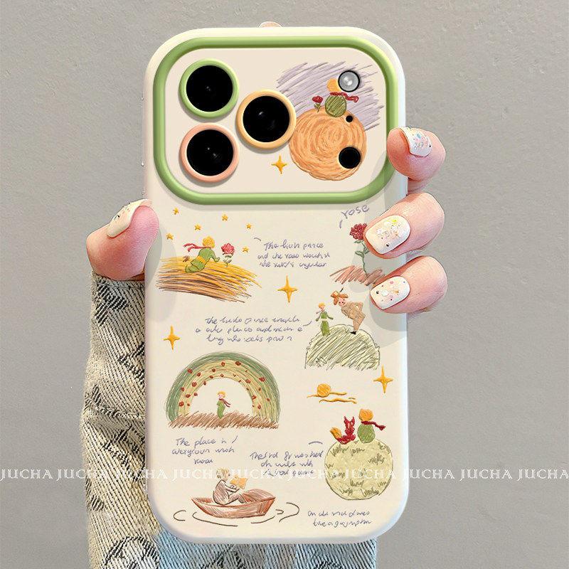 Cartoon Graffiti Lens Protective Cover for iPhone 15/17 - The Little Prince Edition