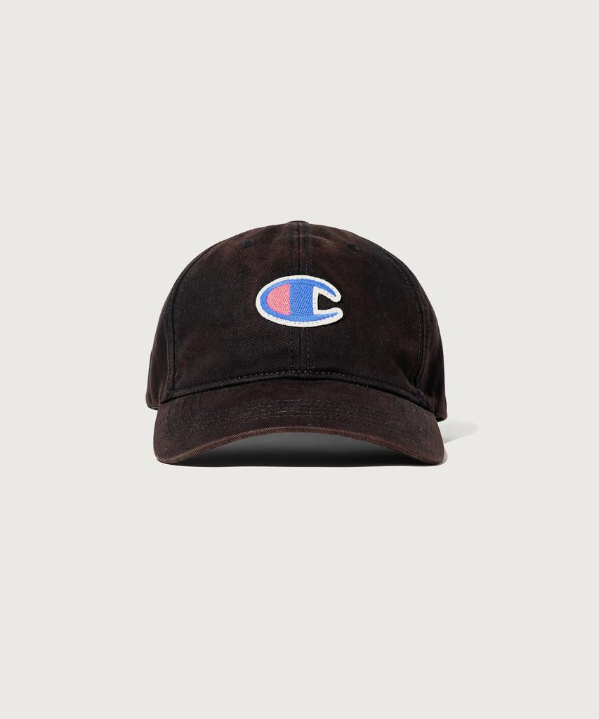 CHAMPION Big C Logo Washed Ball Cap Black