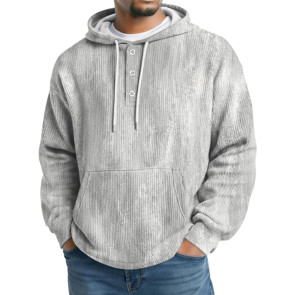 Men's Knit Hooded Sweatshirt Casual Long-Sleeve Sweatshirt