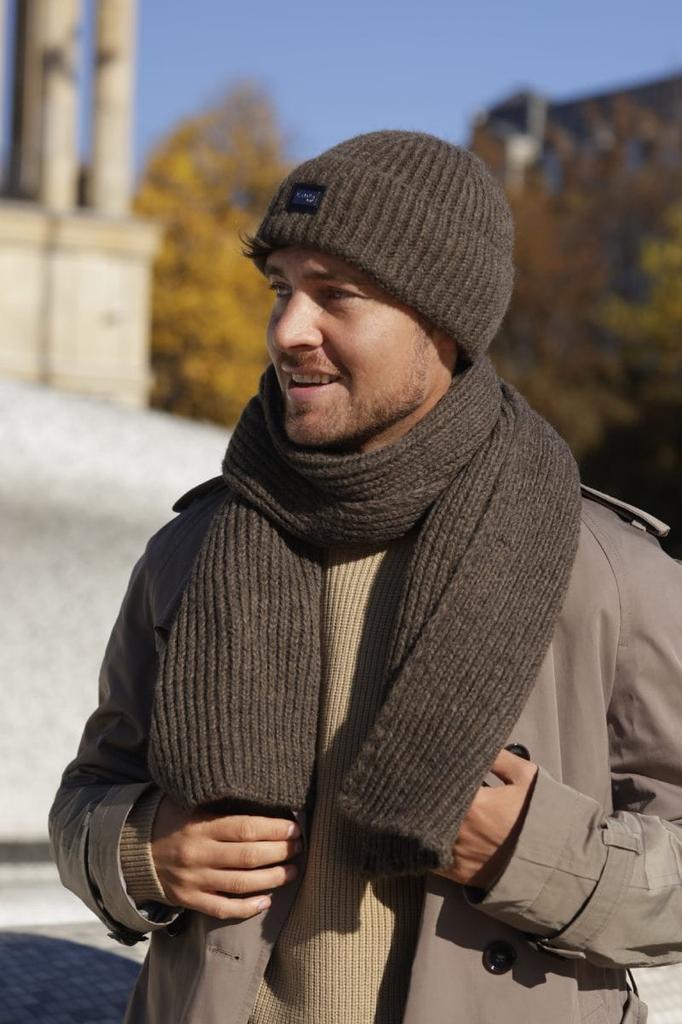 Kamea Martin Men' Winter Set - Hat + Scarf, Brown