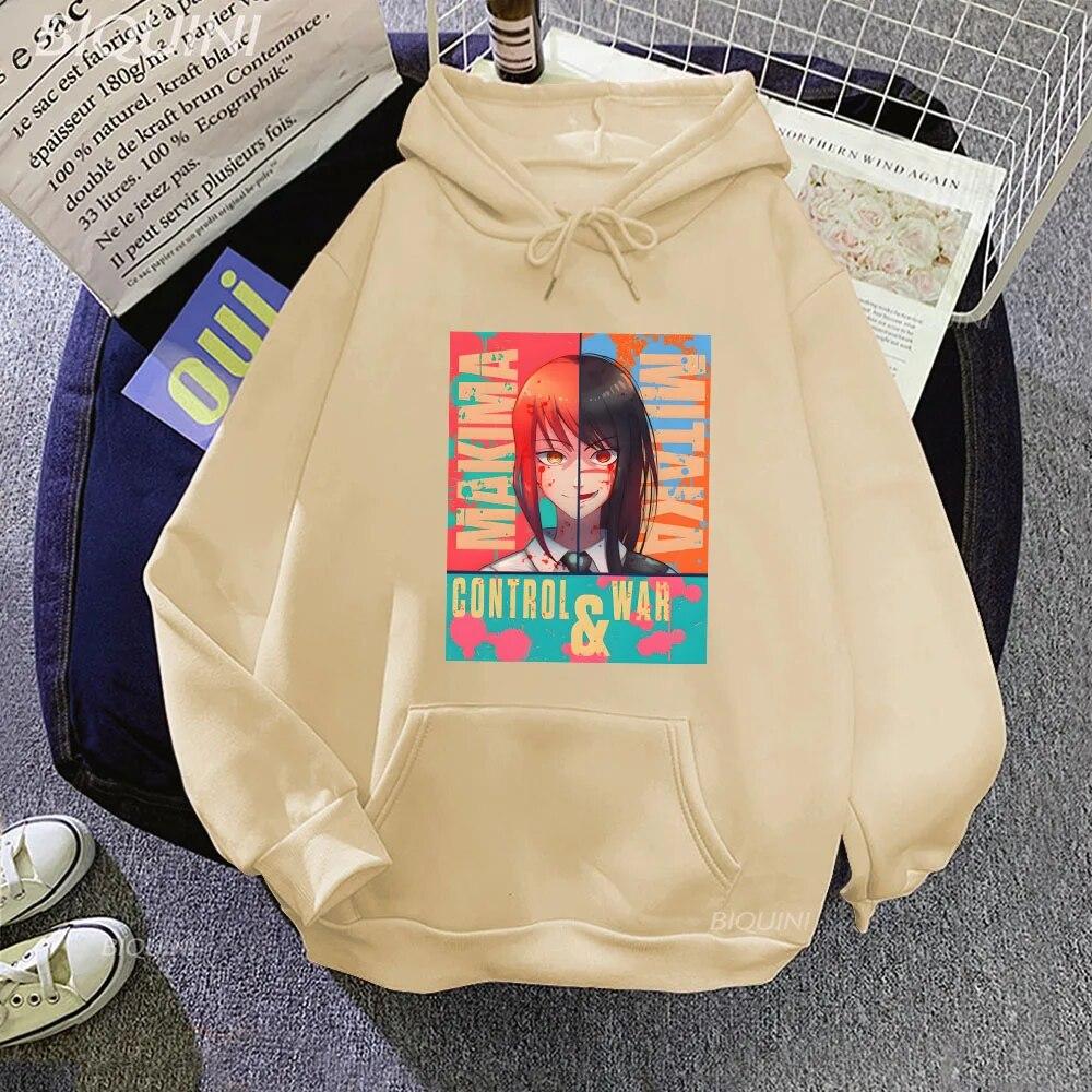 

Chainsaw Unisex Hoodies Mitaka Classic Printed Unisex Sweatshirt Japanese Anime Makima Graphic Print Streetwear Sudaderas Pullovers