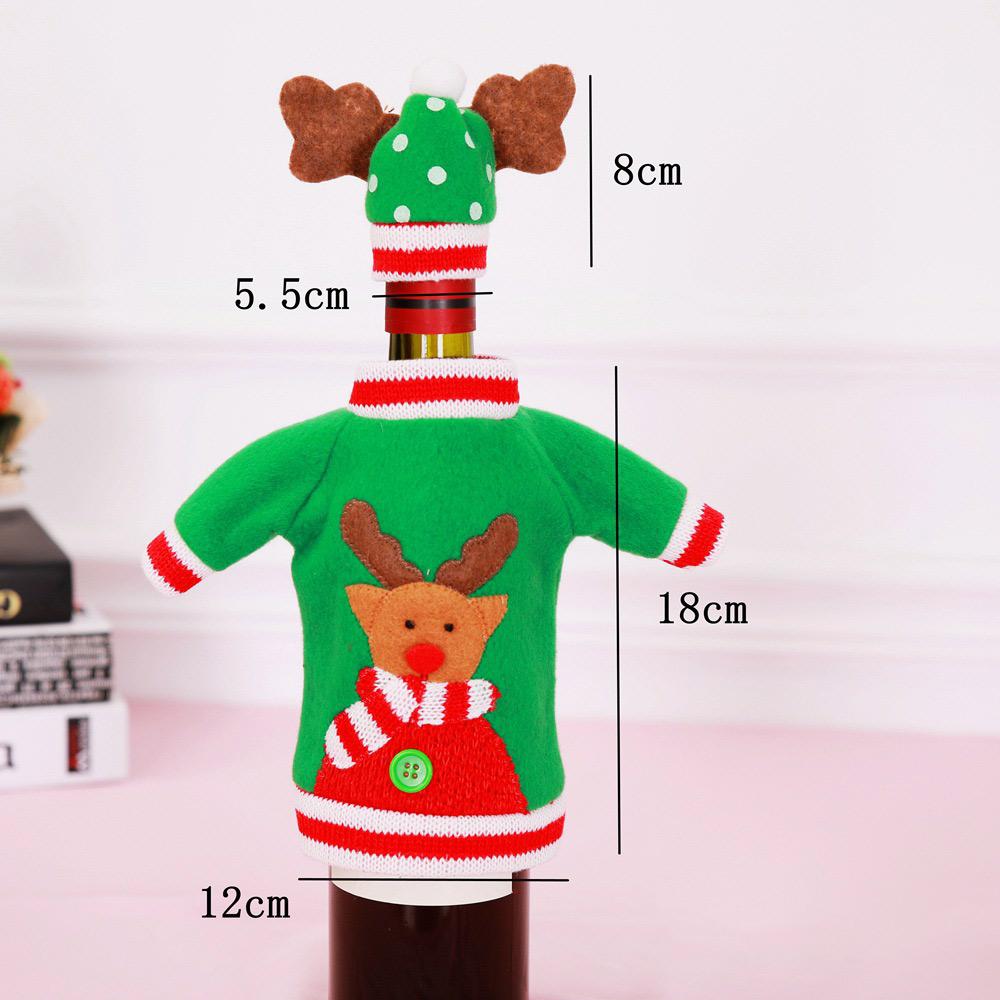 

2025 New Christmas Table Decoration Snowman Santa Claus Wine Bottle Cover Quality Embroidery Ornaments Xmas Party Supplies 1pc