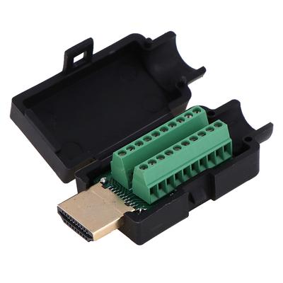HDMI Erkek 19P Fiş Ayrıştırma Terminalleri Kapaklı Lehimsiz Konnektör