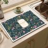 30*40cm Vintage Flora Printed Mud Absorbent Quickly Dry Heat Resistant Non-Slip Tableware Pad Dish Drying Mat Placemat Coffee Mat