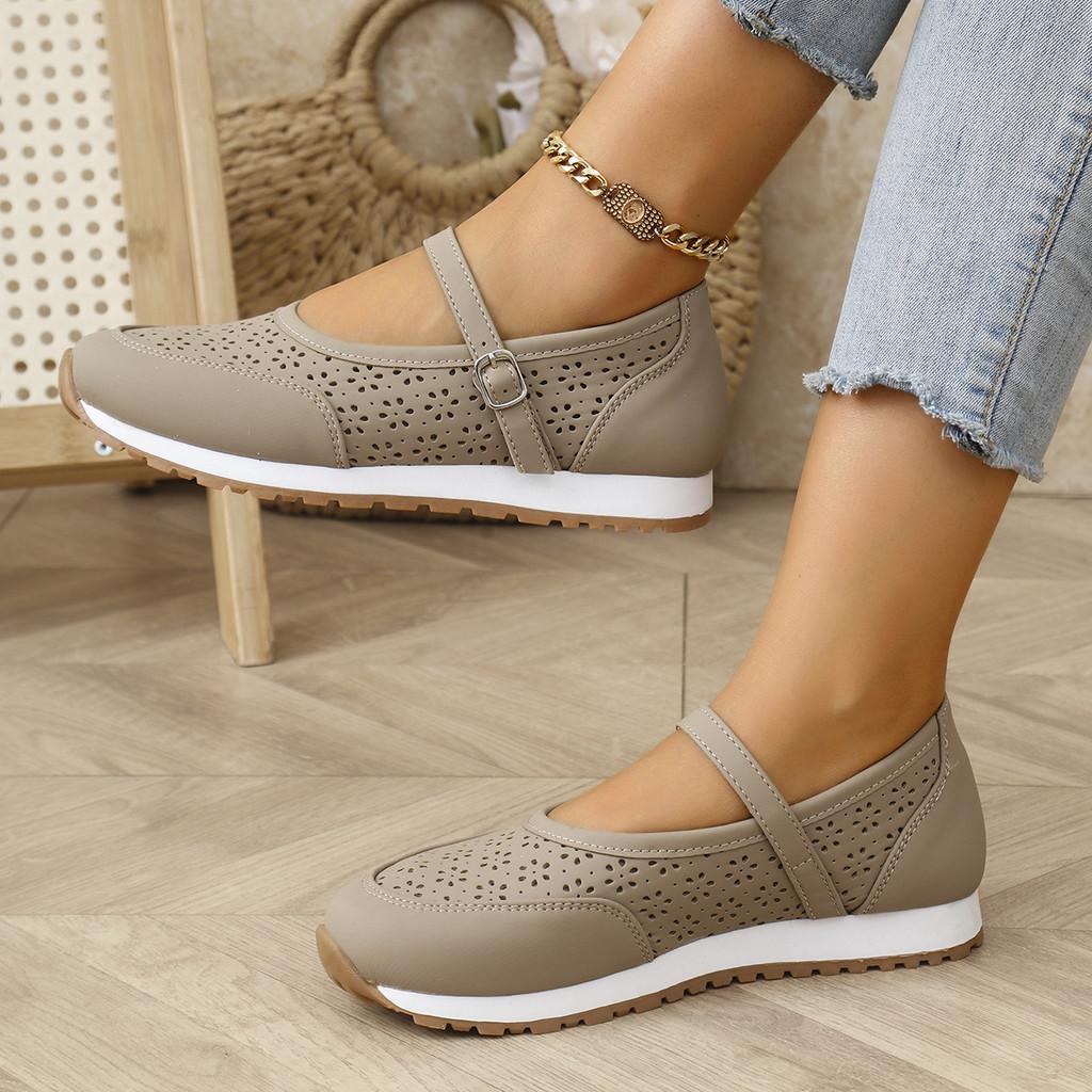 Womens Summer Mesh Sneakers With Breathable Pu Upper And Flat Heel For Casual Daily Wear