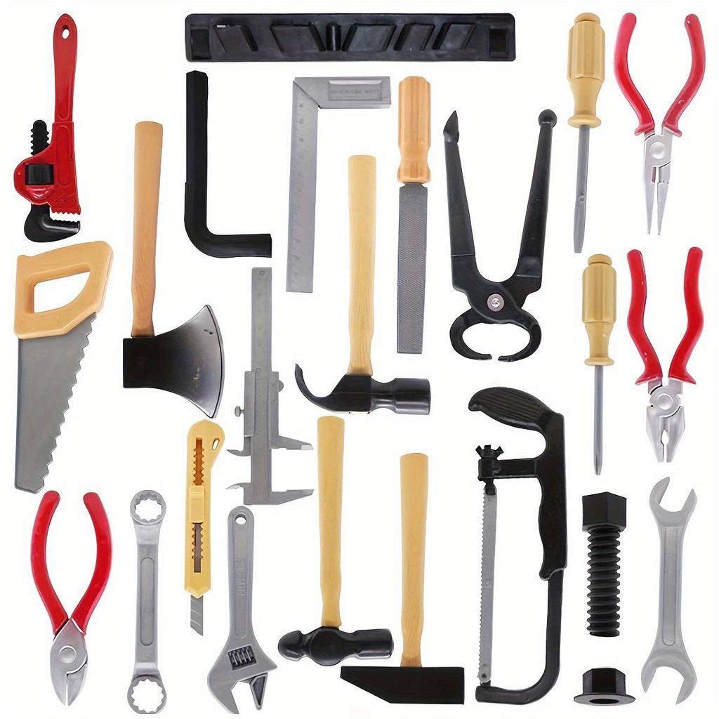14pcs/set Mini Plastic Engineer Construction Repair Tool Kit Simulation Repair Drill Screwdriver Wrench Screw Hammer ZSY