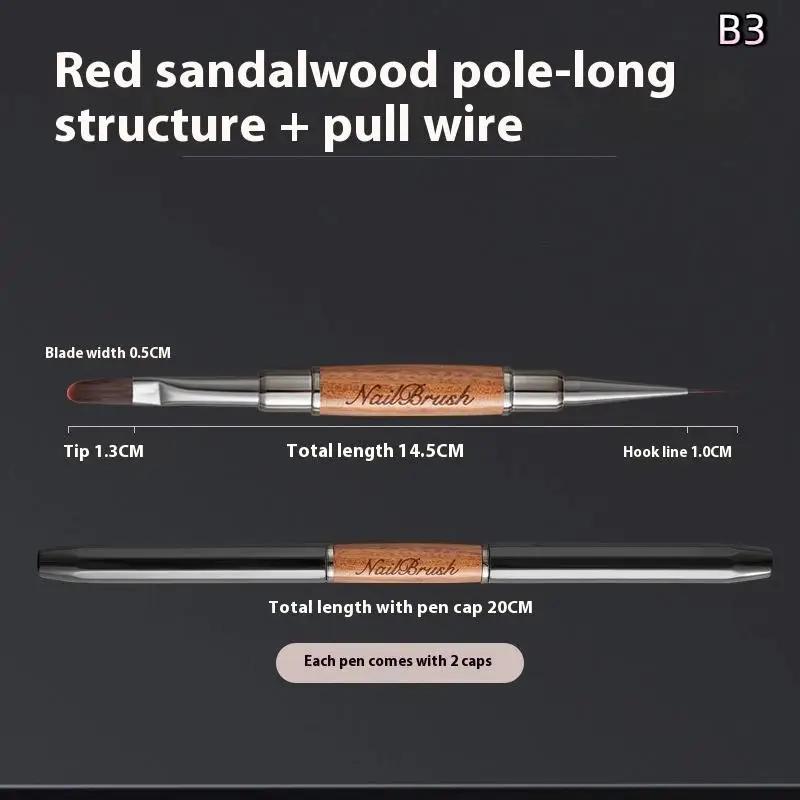 Sandalwood Line Nail Art Pen Double Headed Brush Nail Construction Pen High Quality Paintings Pen Nail Tools