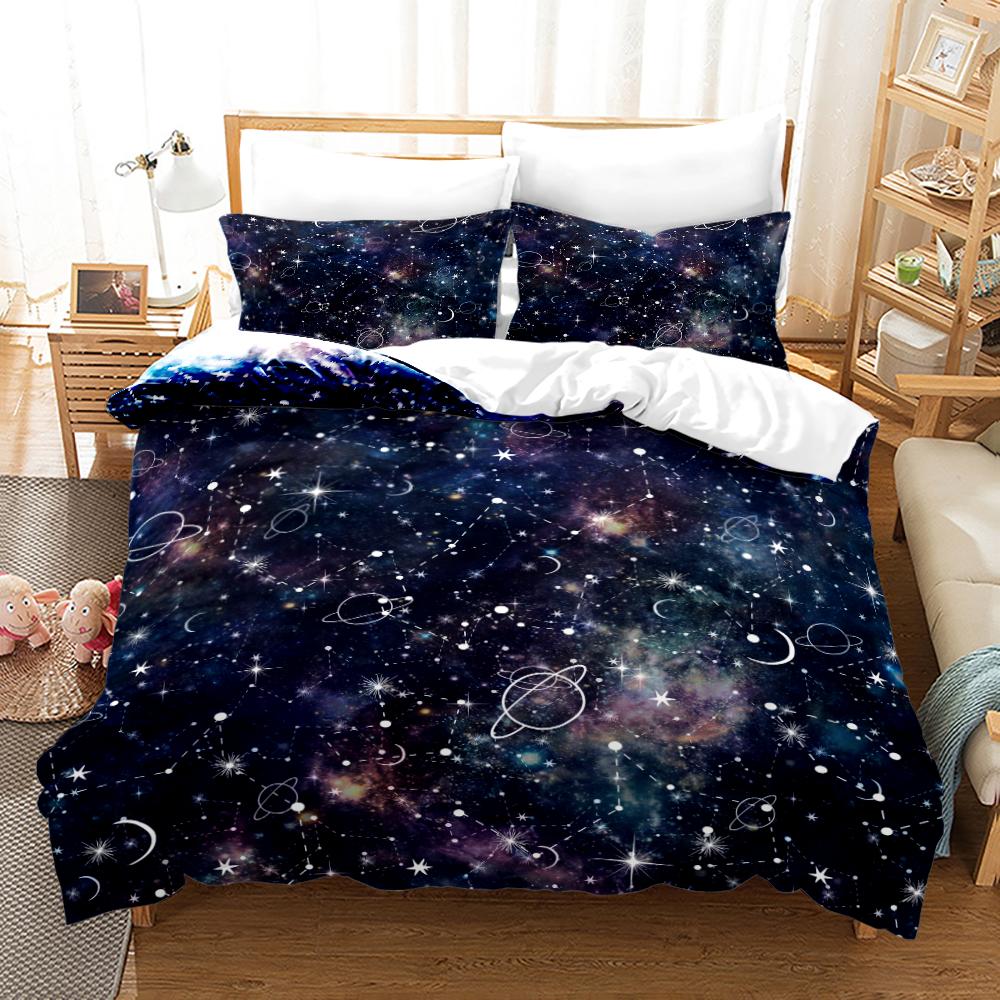 Space Galaxy Bedding Set Bedspread Single Twin Full Queen King Size Sky Milky Way Planet Bed Set Aldult Kid Duvetcover 06