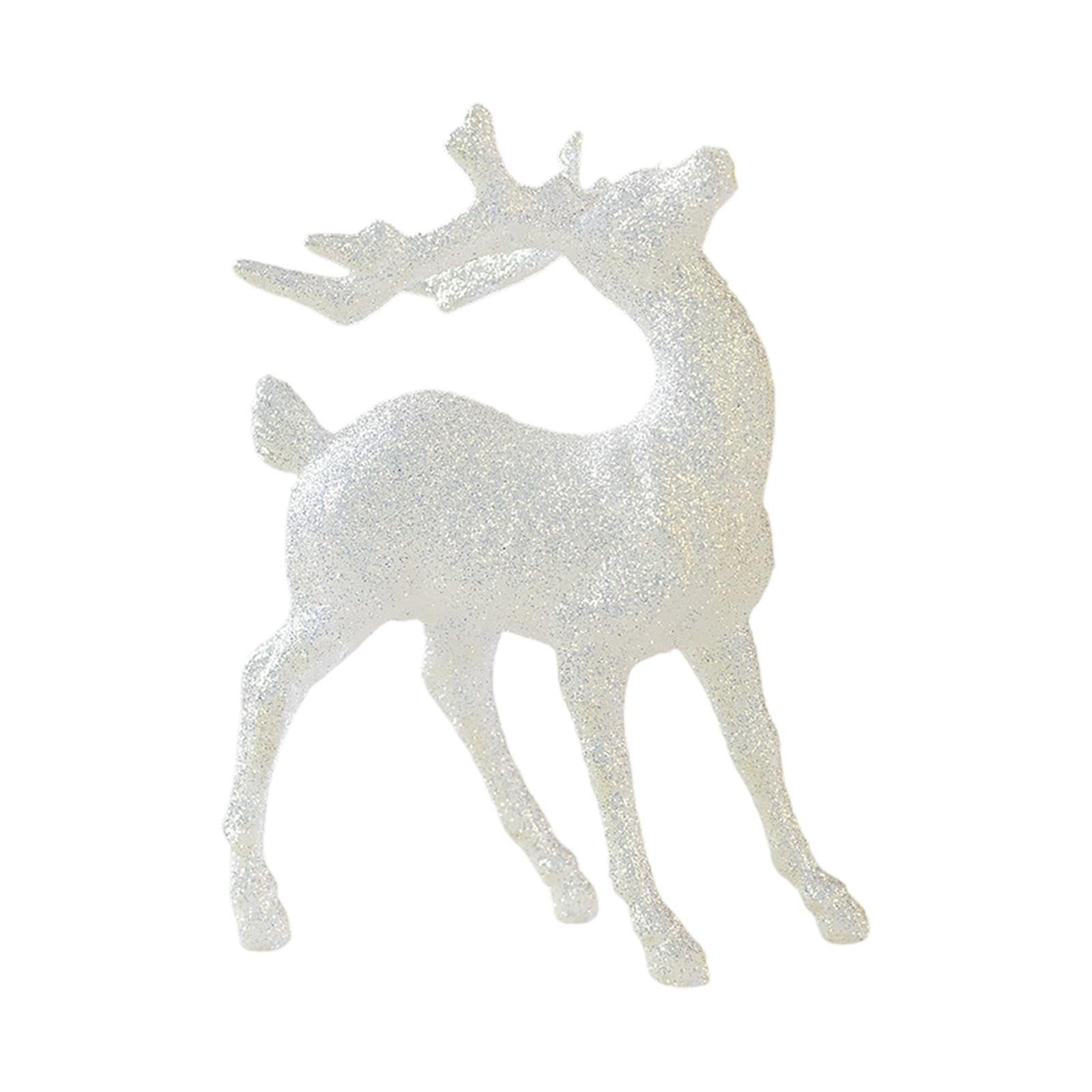 

Glitter Flocked Deer Figurine, Christmas Tree Decoration, Photo Prop. One Size белый