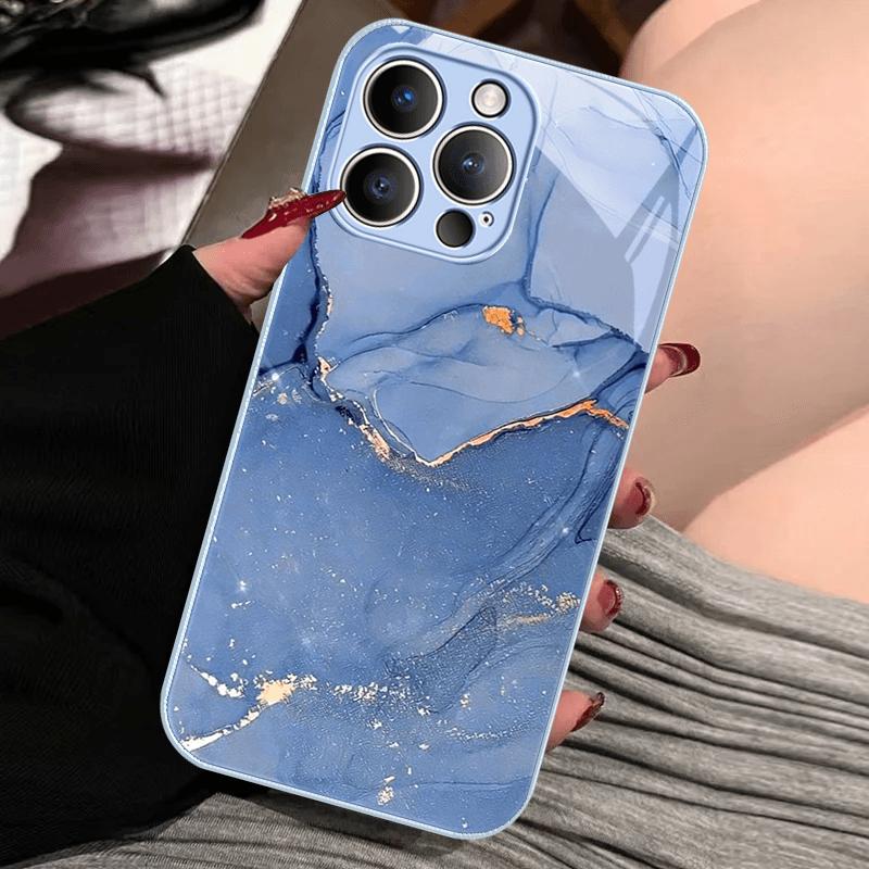 Luxury Tempered Glass For iPhone 16e Case iPhone16 Plus Hard PC Glass Phone Cover For iPhone 14 15 11 Pro Max 12 13 Mini Bumper
