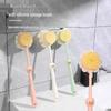Dual-Purpose Long-Handled Bath Brush & Scrubber with Soft Bristles and Bath Ball Towel
