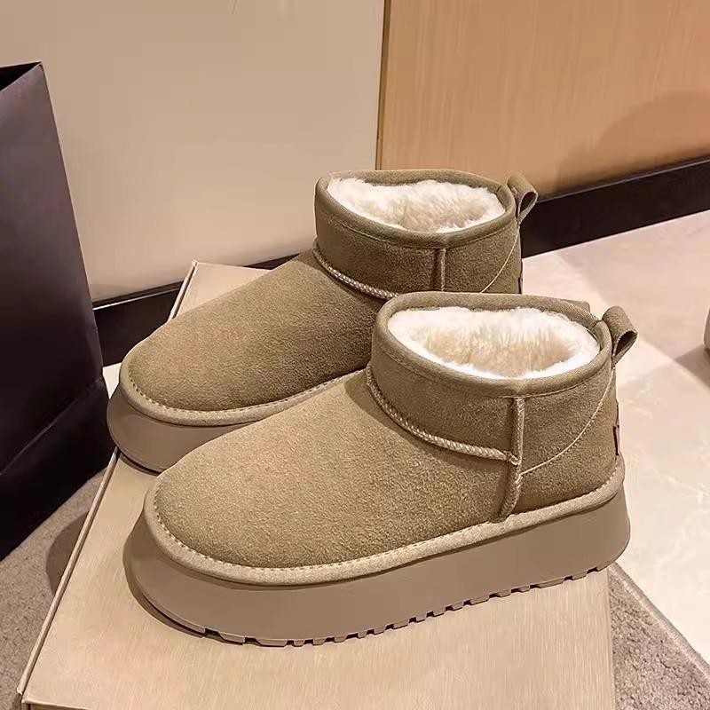 

Зимние женские ботинки на толстой подошве, новая звезда, толстый ворс, водонепроницаемые, на платформе, с коротким голенищем, внутренняя высота на танкетке, хлопковые ботинки 40